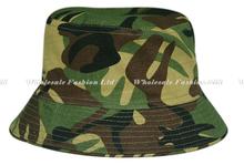 Wholesale 10pc Lot COOL Woodland Camo Bucket Hats 2015 Fashion Outdoor Men Camouflage Bucket Hat For