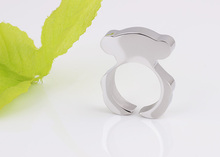2015 Hot sale Fashion cute bear rings top quality women and child stainless steel ring bear