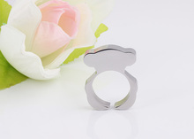 2015 Hot sale Fashion cute bear rings top quality women and child stainless steel ring bear