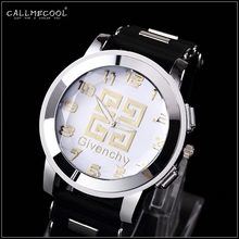 2015 Fashion Luxurious 24K Gold Plated Big Men Women Quartz Watch Wristwatch Sports Watch bar club