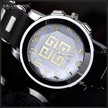 2015 Fashion Luxurious 24K Gold Plated Big Men Women Quartz Watch Wristwatch Sports Watch bar club