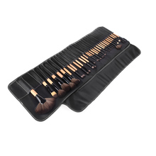 Wood 32Pcs Makeup Brushes Kit Professional Cosmetic Make Up Set Pouch Bag Case