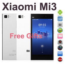Original Xiaomi Mi3 M3 Mi 3 Quad Core 5inch 3G 2G+64G ROM Cell Phones Android4.4 Smart Mobile Phone 1080p 13MP GPS +6 GIFTS