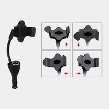 2 IN 1 Universal Car Phone Mount Holder with Dual USB Charger Car Cigarette Lighter for