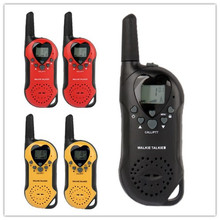 T 6 1 0 inch LCD 5KM Walkie Talkie Pack of 2 Black Red Yellow 