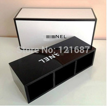 3 grid fashion brand dressing storage box high grade acrylic jewelry box cosmetic box cosmetic storage