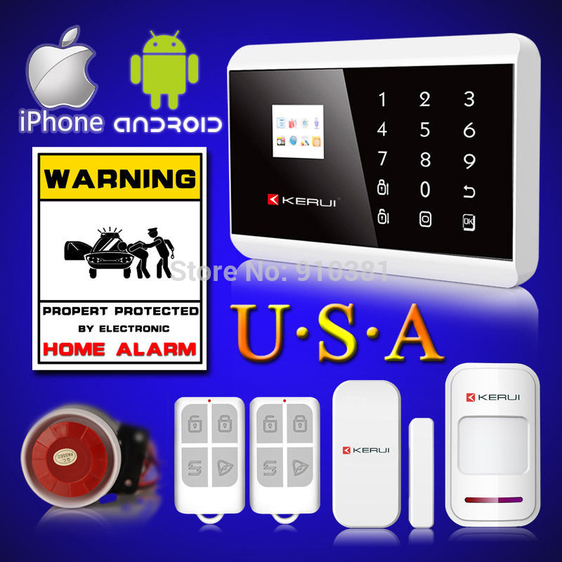 US Stock KERUI English France Spanish Russian Wireless Touch Keypad LCD Display GSM PSTN Home Secure