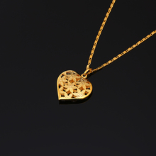24K Gold Plated Luxury Pendant Necklace Link Chain Trendy Cute Fashion Romantic Heart Flower Women Girl