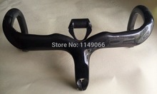 Free Shipping Carbon Fiber Road Bicycle Handlebar Integrated Handlebars Stem With Full Curve with Computer Mount Holder