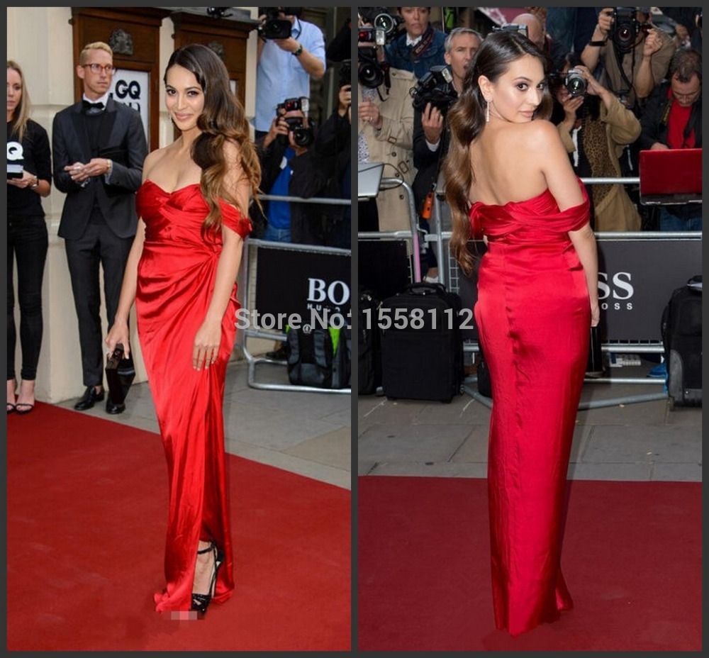 ... Dress Strapless Sleeveless Split Side Cheap Red Carpet Dresses Long