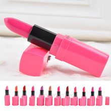 1PCS Brand Makeup Rose Lipstick Long-lasting Lipstick Free shipping 12 colors Beauty Makeup Accessory F50HJ0179#S5