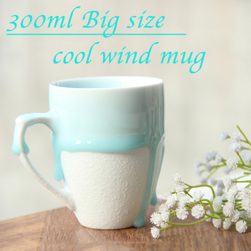 2015 New design coffee cups and mugs winter melted glaze porcelain big size 300ml ceramics mugs