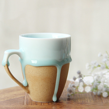 2015 New design coffee cups and mugs winter melted glaze porcelain big size 300ml ceramics mugs