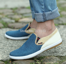2015 New Breathable Man Leisure Shoes British Modern Urban Men Fashion Sneakers Eu 39-44 Linen Woven Patchwork Flats H11