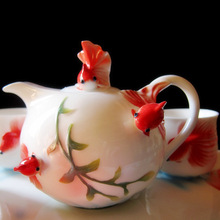 8pcs set Tea set Gift Drinkware Kung Fu Tea mug Bone China porcelain Creative Cup wedding