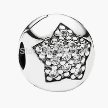 925 Sterling Silver Bead Fit Pandora Bracelet Authentic Jewelry European Charm You’re a Star Clip CZ