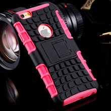 Luxury Top Quality PC TPU Hybrid Kick satnd Armor Cover Case For Iphone 6 Plus 5