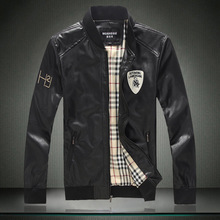 Autumn/Winter Jackets New Brand 2014 Men’s leather jacket Zipper Pu Coats For men jaquetas de couro Plus Size 3XL 4XL 5XL
