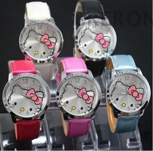 Drop Ship 1PC Hello Kitty Lady Students Girls Womens Woman Fashion Gift Quartz Wrist Watch 5