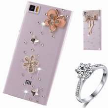 new original Floral diamond Case For xiaomi hongmi redmi 2 luxury Mobile Phone Accessories Rhinestone Crystal