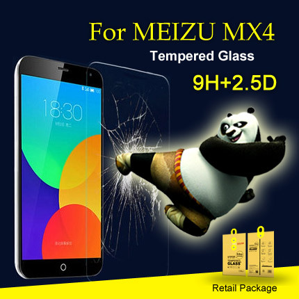 0 2mm High Quality Tempered Glass Premium Real Film Screen Protector for MEIZU MX4 With Retail