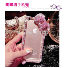 Free Gift Luxury Cute Bow Bowknot Bling Crystal Diamond Hard Cover Case For iPhone 6 4