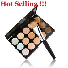 New 15 Colors Contour Face Cream Makeup Concealer Palette Powder Brush 99.9% Area Free Shipping  K5BO