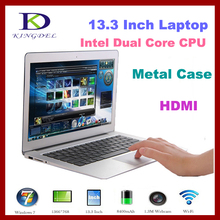 Kingdel Aluminium ultrabook computer 4GB ram+128GB SSD Intel celeron 1037U laptop webcome,WIFI bluetooth free shipping