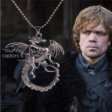 2015 New Arrival Jewelry High quality Song Of Ice And Fire Necklace Game Of Thrones Necklace Targaryen Dragon Badge Necklace