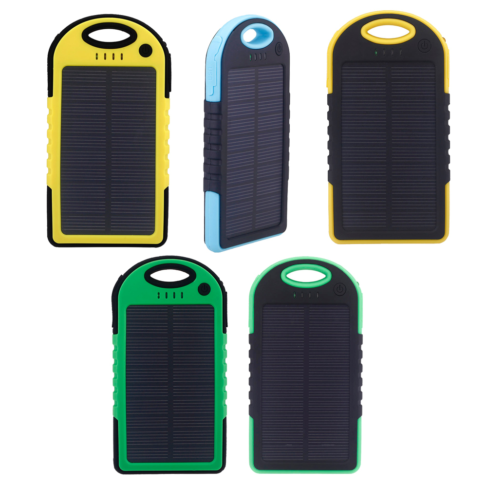 5000mAh Solar Charger Mobile Power Bank 2 USB Port External Charger Universal for iPhone iPad Samsung
