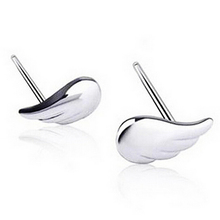 2015 New Arrival Fashion Jewelry  Brief Earrings Silver Wings Stud Earring 925 Silver Jewelry Female Honey Gift Wife