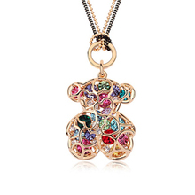 New Arrival Crystal Jewlery 18K Gold Plated Austrian Crystal Necklaces & Pendants Bear Jewelry Wholesale FREE SHIPPING