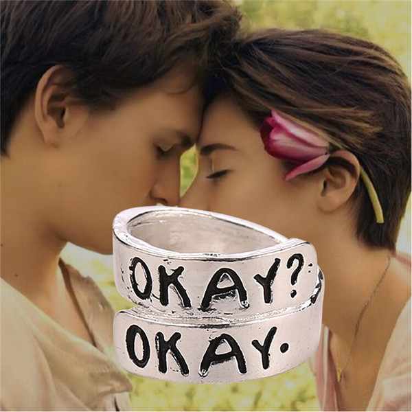 The Fault in Our Stars Rings Cupid Fashion Jewelry Two Okay Ring Cute Okay Rings Jewelry