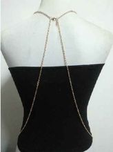 New Fashion Sexy Simple one chain Tassels Cross Body Link Belly Waist Necklace Chain Slave Harness