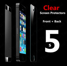 Front & Back clear screen protector for iPhone 5 5S 5C clear screen protective film screen guard with cleaning cloth