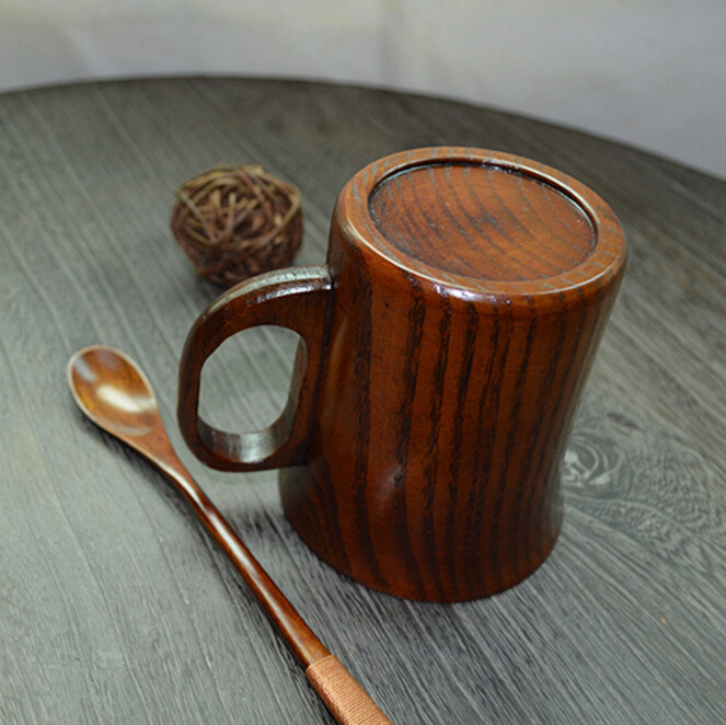 Exquisite Lovely Eco Friendly Japanese Tableware Creative Wooden Cups Coffee Mug Heat Insulation Vintage Wood Cup