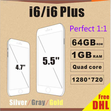 DHL free shipping Goophone i6 phone 4.7 inch i6 plus 5.5 inch Metal quad core MTK6582 IPS 2GB RAM HD Android 4.4 3G WCDMA