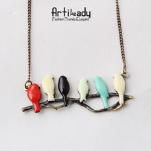 Artilady new lovely bird on branch necklace fashion pendant women necklace NM
