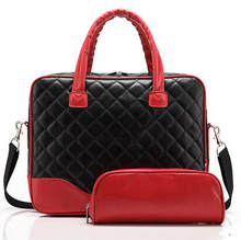 2015 Fashion leather women’s 14″ portable laptop bag business female computer bag shoulder notebook 14 inch laptop case bags