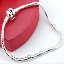 Fashion sterling silver jewelry authentic snake love bracelet fit pandora european charm bracelet bijoux women and