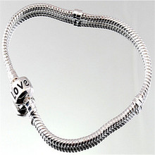 Fashion sterling silver jewelry authentic snake love bracelet fit pandora european charm bracelet bijoux women and