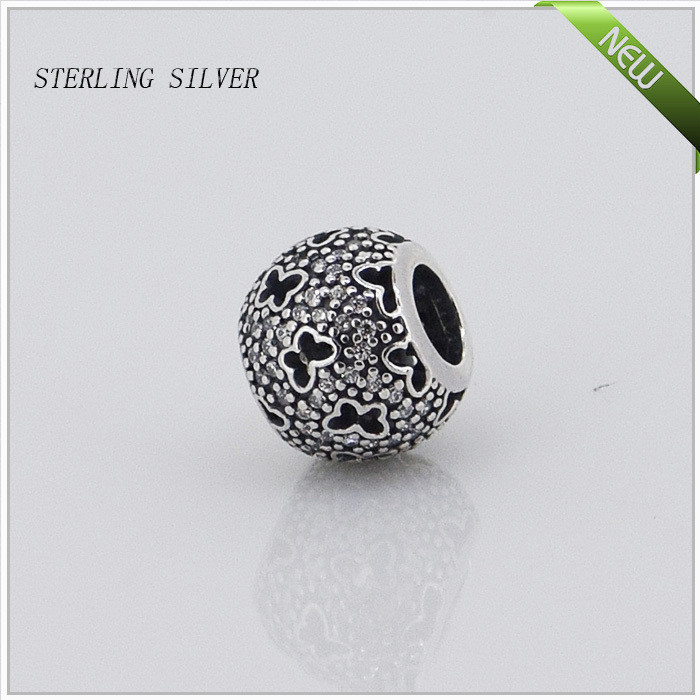 Fits Pandora Bracelets Abstract Micro Pave Silver Beads New Original 100 925 Sterling Silver Charms DIY