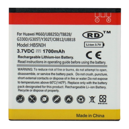 1700mAh High Capacity Li ion Mobile Phone Battery for Huawei M660 U8825D T8828 G330D G305T Y302T
