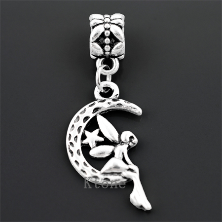 2015 New Arrival 925 Silver Beads Cynthia Moon Angel Pendant Fit Pandora Charms Bracelets Bangles Jewelry