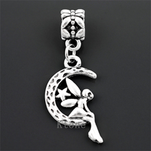 2015 New Arrival 925 Silver Beads,Cynthia & Moon Angel Pendant Fit Pandora Charms Bracelets&Bangles,Jewelry Making ,SPP061