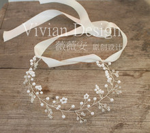 Wedding hair accessory  edition pearl crystal the bride hair braid marriage Wedding tiara