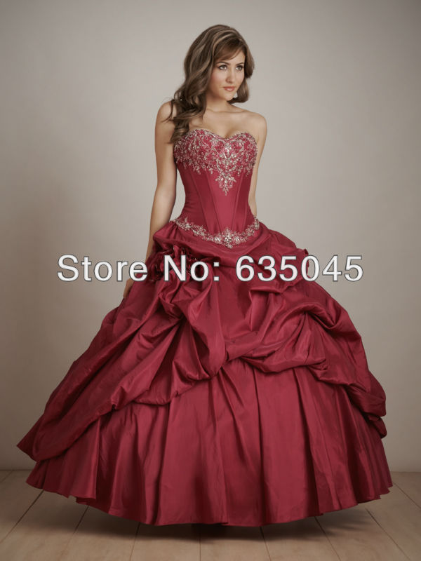 2015 Custom Made Vestidos De Quinceanera Taffeta Crystal Applique Flower Quinceanera Dress Masquerade Ball Gowns