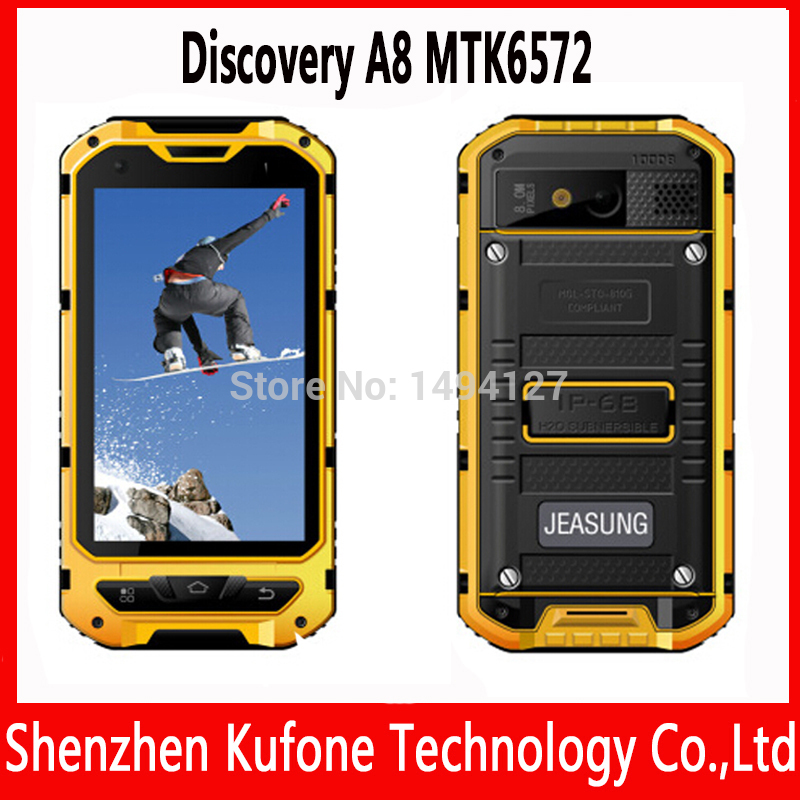 Original discovery a8 Android 4 2 mtk6572 quad core shockproof mobile phone smartphone Waterproof Dustproof WIFI