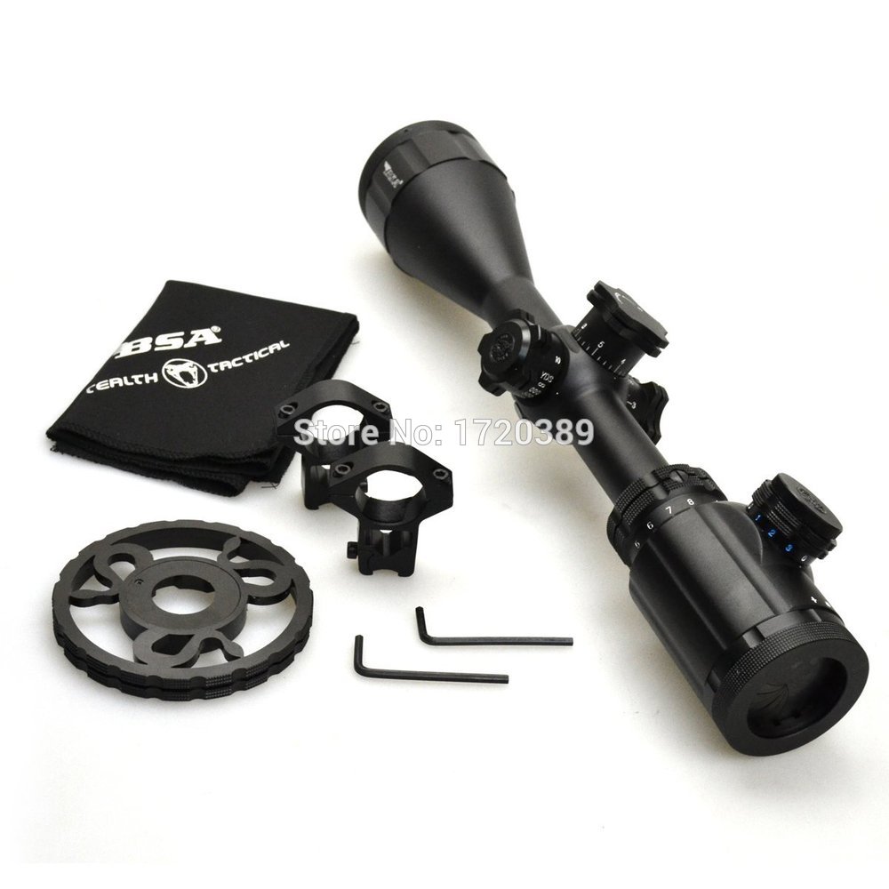 tactical hunting BSA stealth tactical STS 6 24x44 IR illuminated Mil Dot reticle rifle scope get