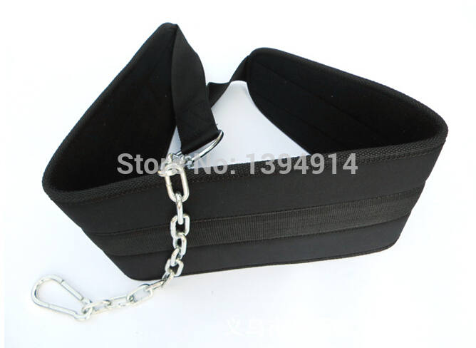 Free shipping New 2015 Weight bearing belt Black Dipping Belts Weight Lifting Gym Dip waist Belt